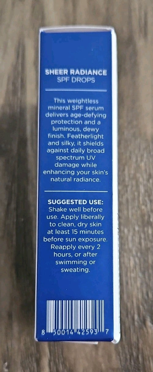 Beverly Hills MD Sheer Radiance SPF Drops 50 1.35 fl oz. Exp 1/28