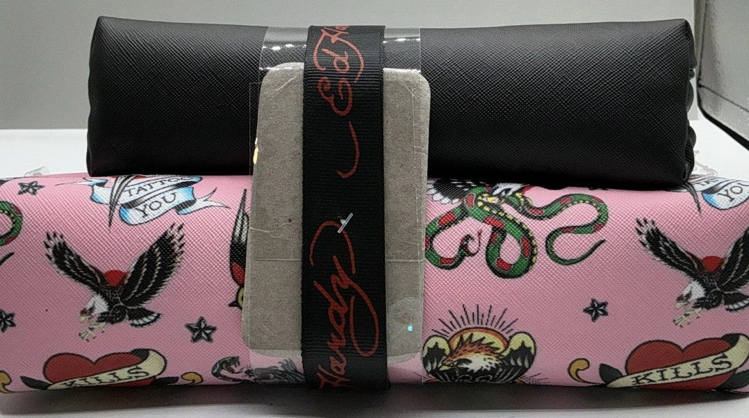 Pink Rose Rhinestone Cosmetic Bag Set - Makeup Organizer Pouch