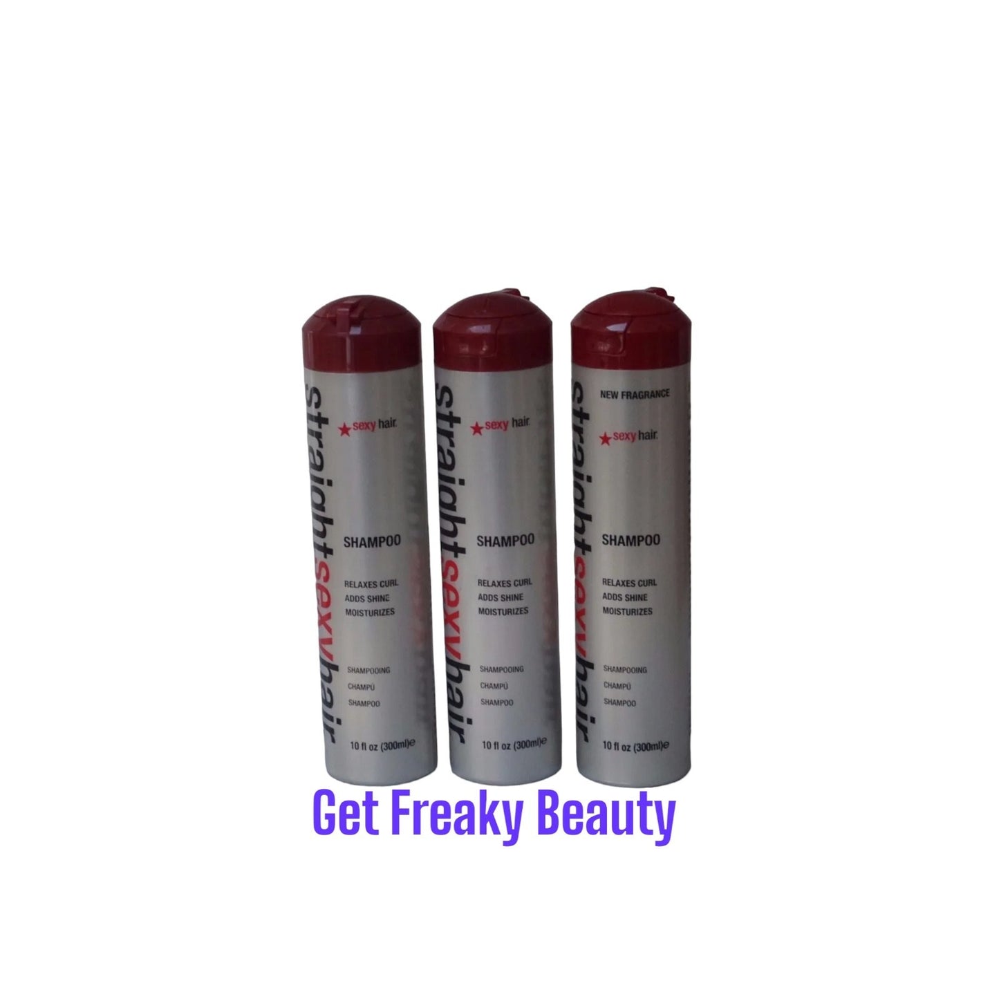 3 Pack 10 oz Straight Sexy Hair Shampoo - Moisturizing & Shine-Enhancing