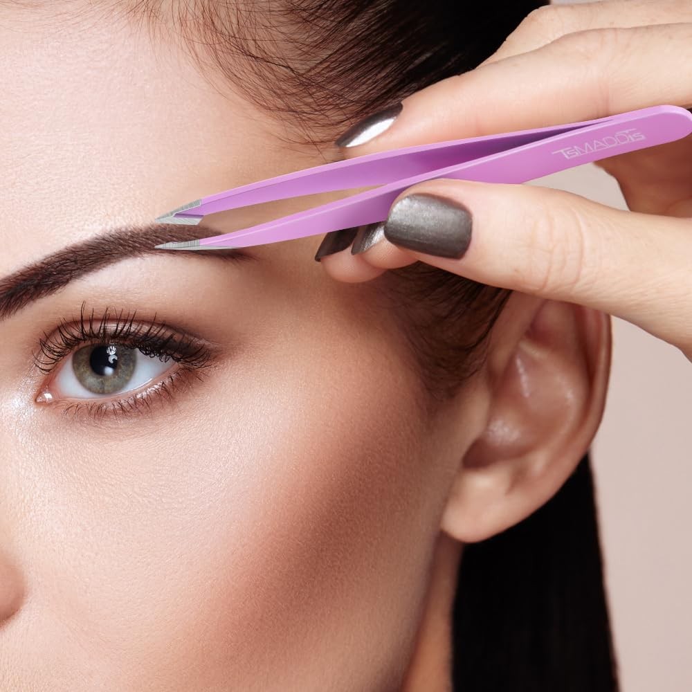 Facial Hair Tweezers Set for Women with Mirror - Precision Stainless Steel