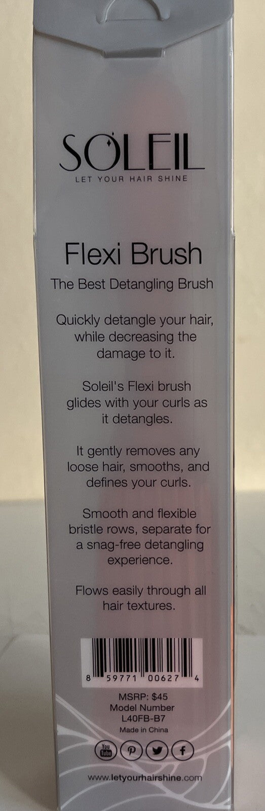 Detangling Hair Brush Soleil Flexi Brush for Tangle-Free Hair Care