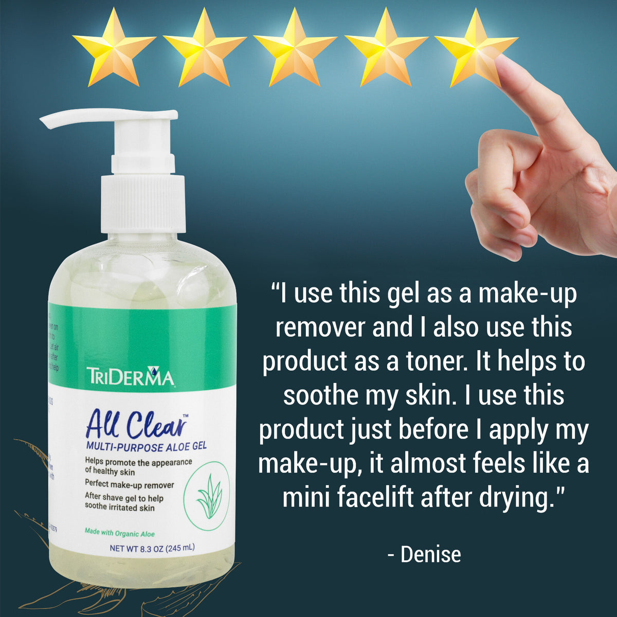 All Clear Multipurpose Aloe Gel for Face and Body – 8.3 oz