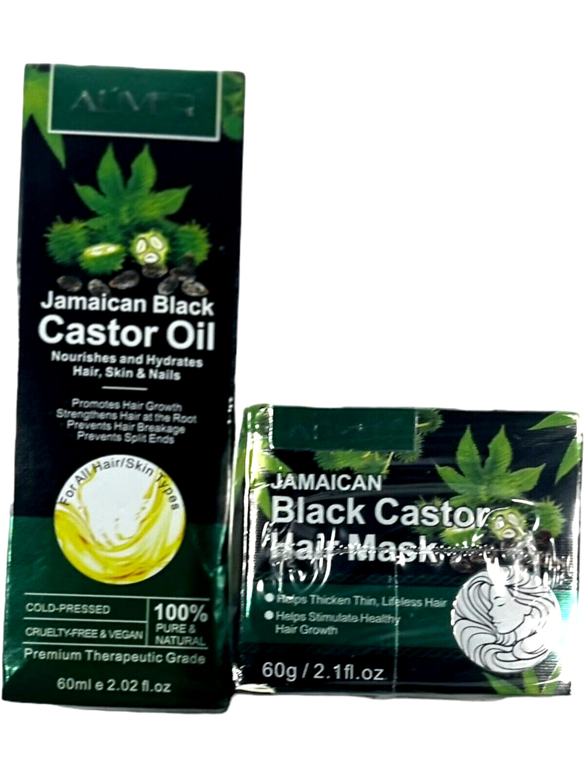 Jamaican Black Castor Oil & Hair Mask Set - Natural Hair Care for Growth
