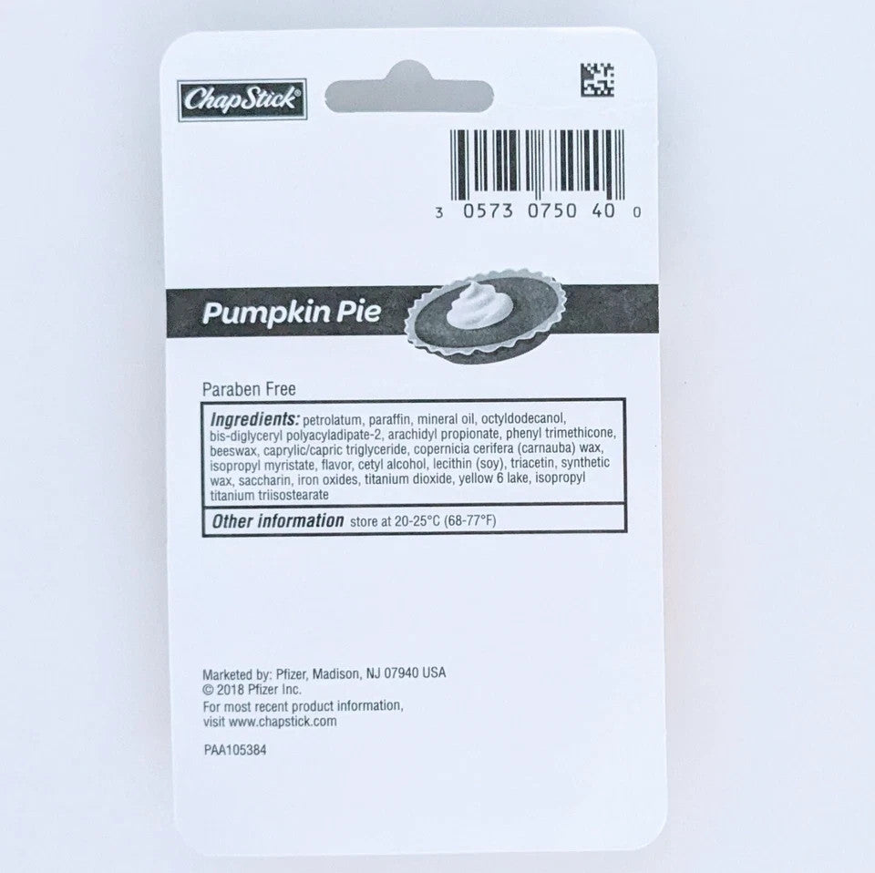 Chapstick Pumpkin Pie Lip Balm Pack - Limited Edition Moisturizing Lip Care