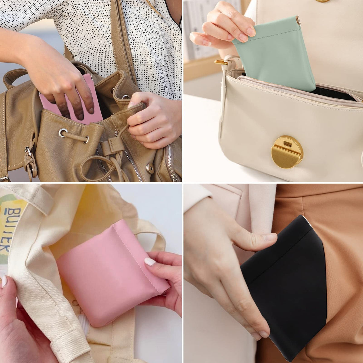 4 Pack Small Makeup Bags for Purse, Portable Cosmetic Storage for Women