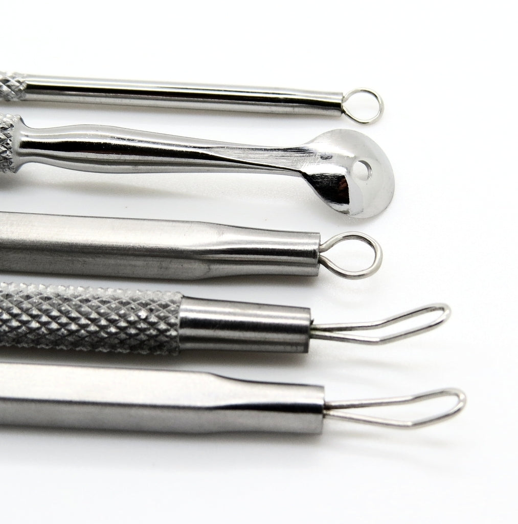 Professional Blackhead Comedone Pimple Acne Remover Tool Set Kit - 5 Pieces