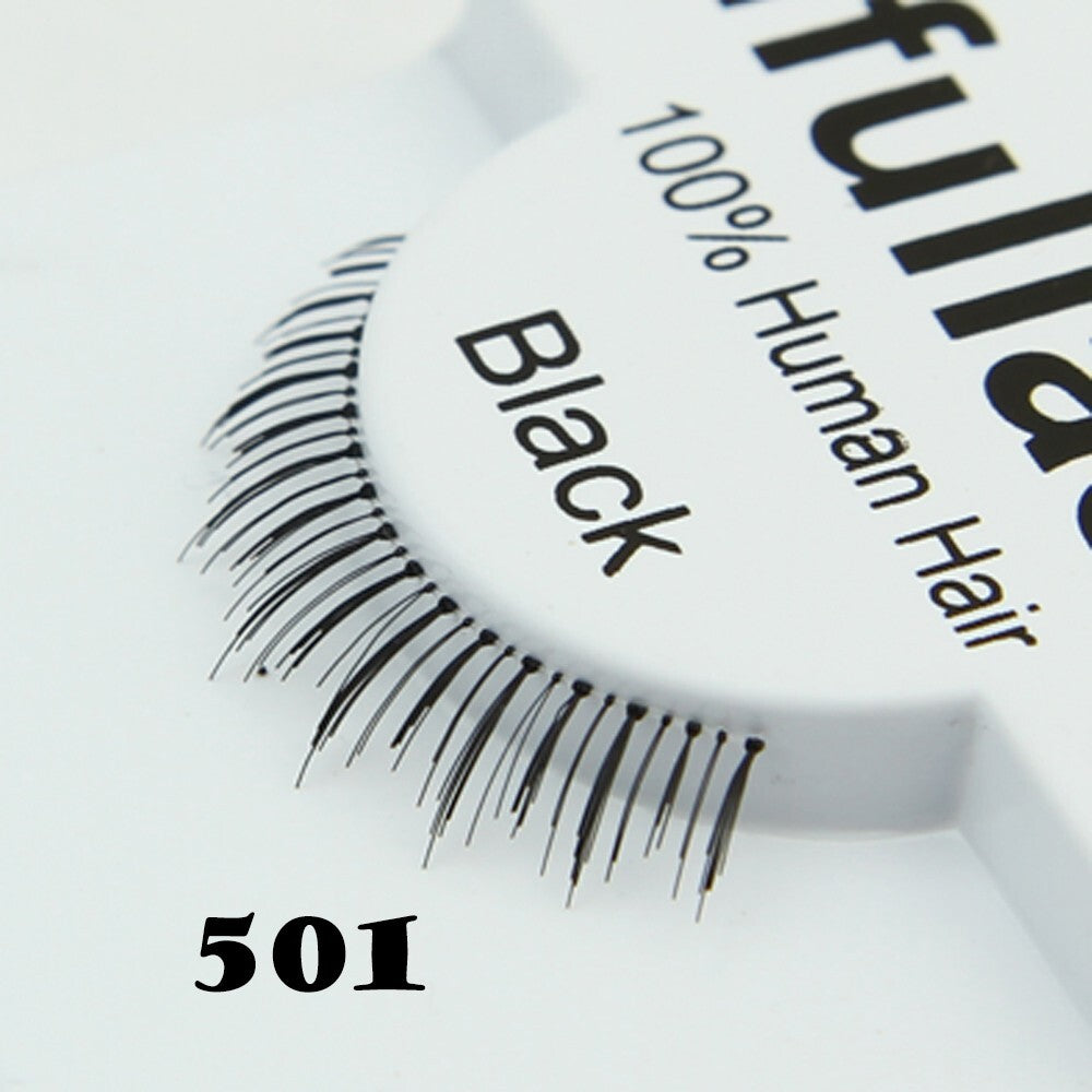 False Eyelashes 100% Human Hair Natural Look - 6 or 12 Pairs