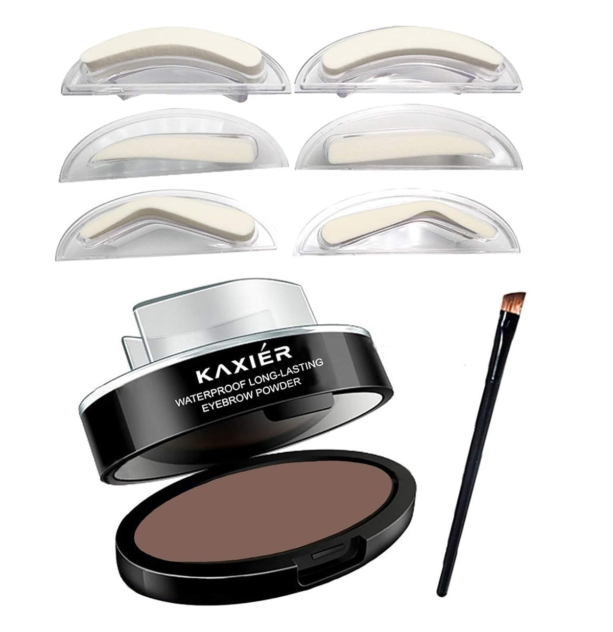 Waterproof Eyebrow Stamp Powder Kit Light Brown 301# - Easy & Long-Lasting