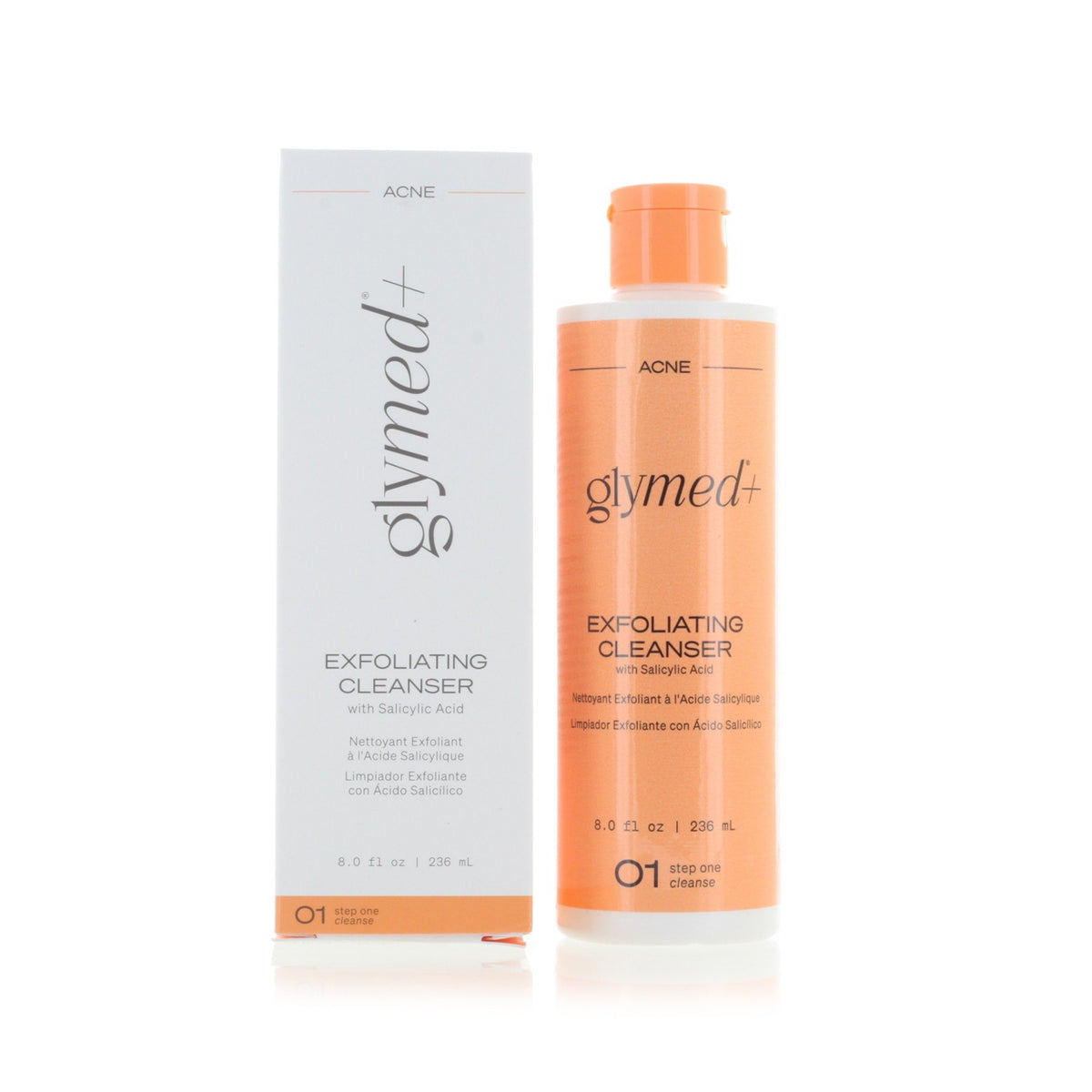 GlyMed Plus Exfoliating Cleanser with Salicylic 236ml 8oz NEW FAST