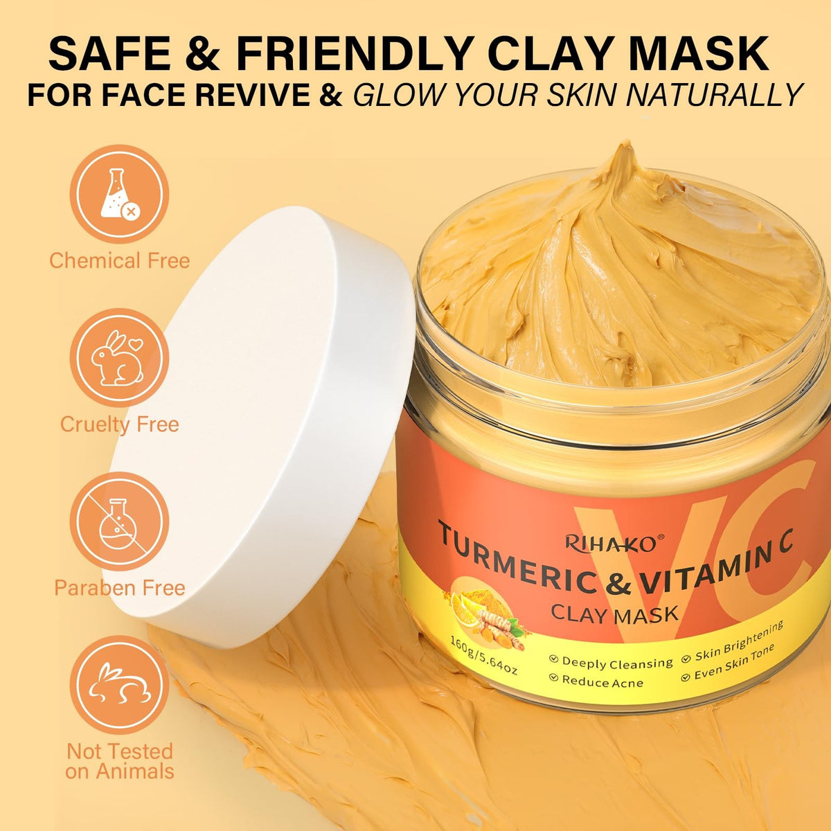 Turmeric Vitamin C Clay Face Mask - 5.63 oz