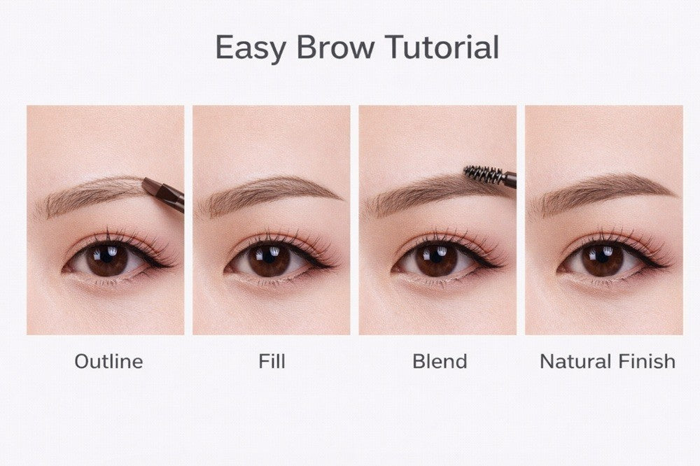 Waterproof Retractable Eyebrow Pencil 2 Pack with Brush - Natural Finish