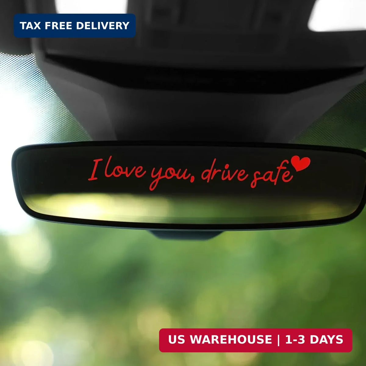 5-Pack Car Rearview Mirror Decals - I Love You Drive Safe Vinyl Stickers