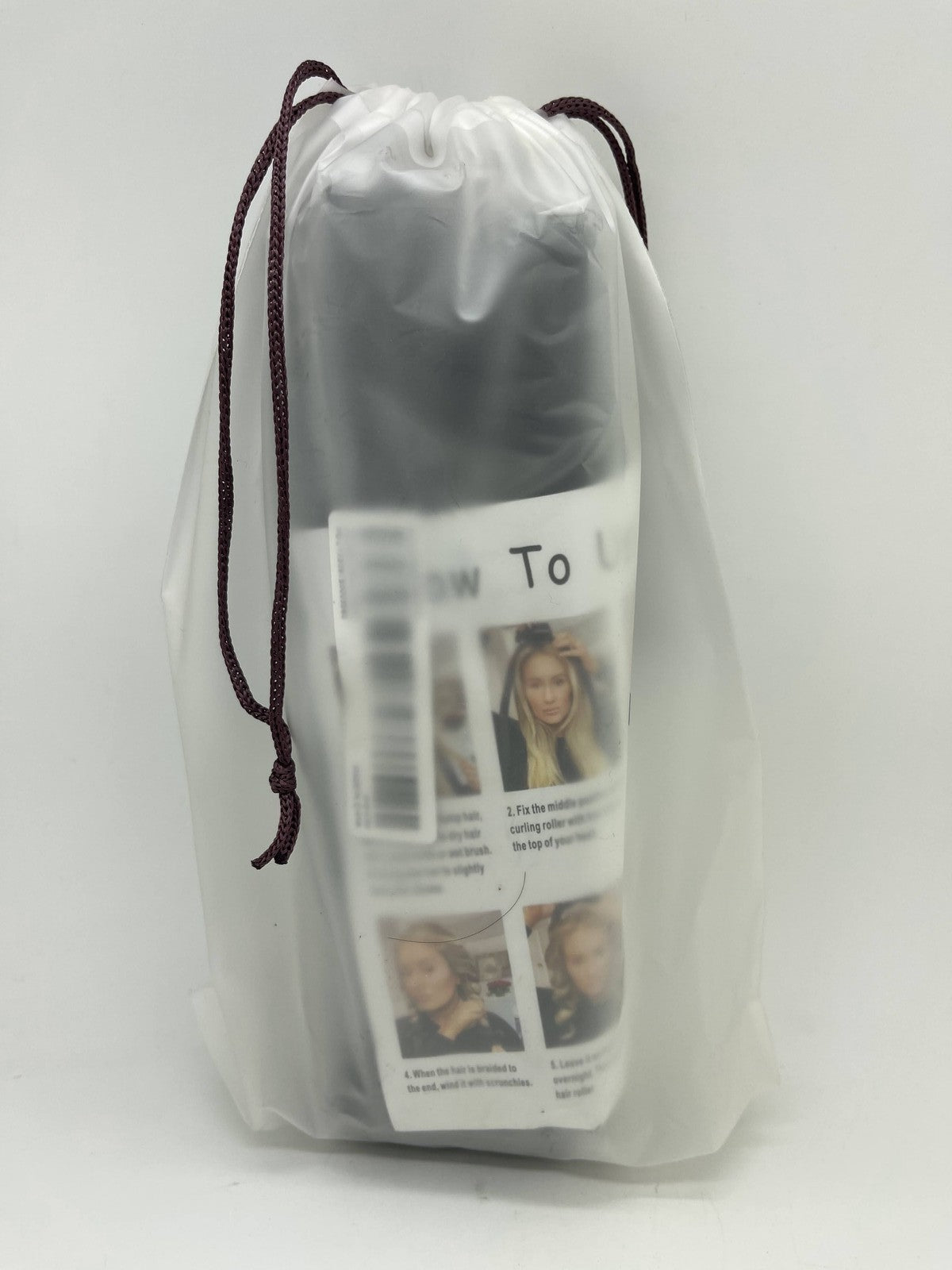 Heatless Hair Curling Rollers - Bendy 1 Inch Black Set - 2 Pack