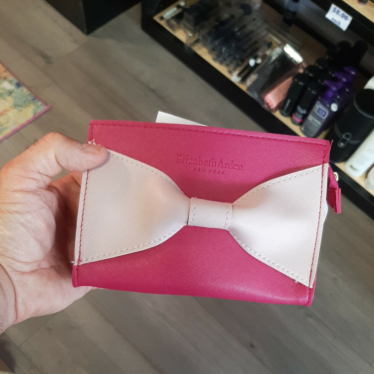 Pink Makeup Bow Bag - Elizabeth Arden, 6.5x4.5x1.5 Inches Gift Idea