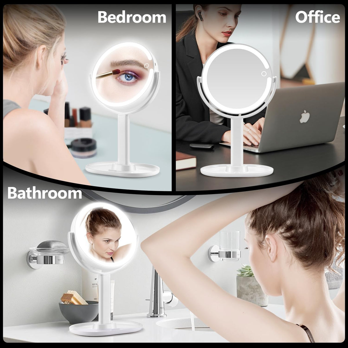 20X Magnifying Makeup Mirror with Lights and Touch Control - Vanity Mirror with 3 Color Modes and LED Illumination