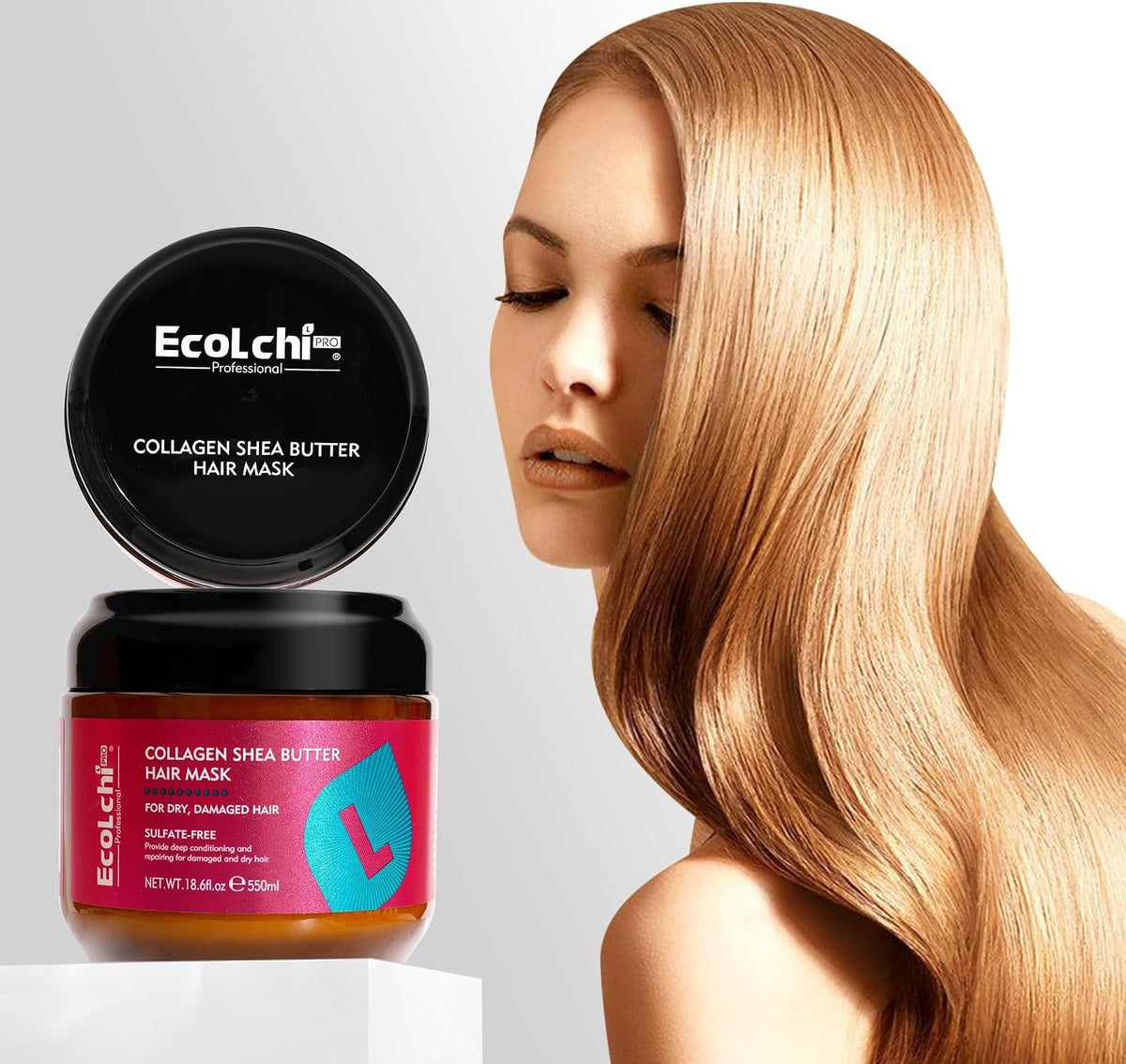 Deep Conditioning Hair Mask with Collagen & Shea Butter for Hair Repair & Growth - 18.6 fl oz