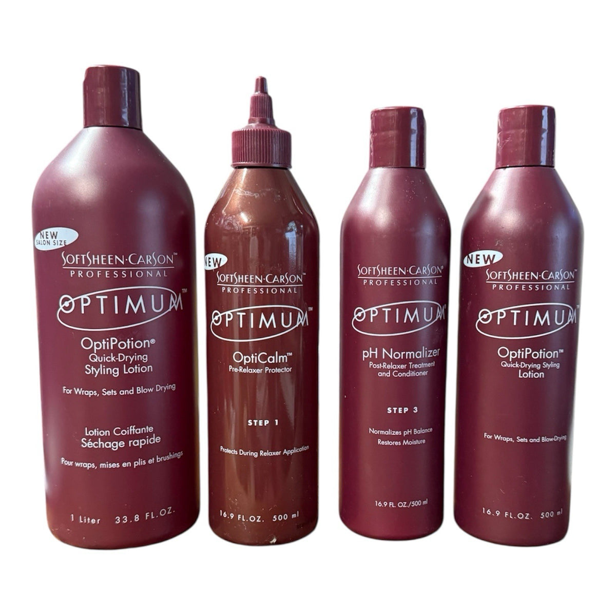 Optimum Hair Care Styling Lotion Set of 4 - Quick Drying Hair Styling Products