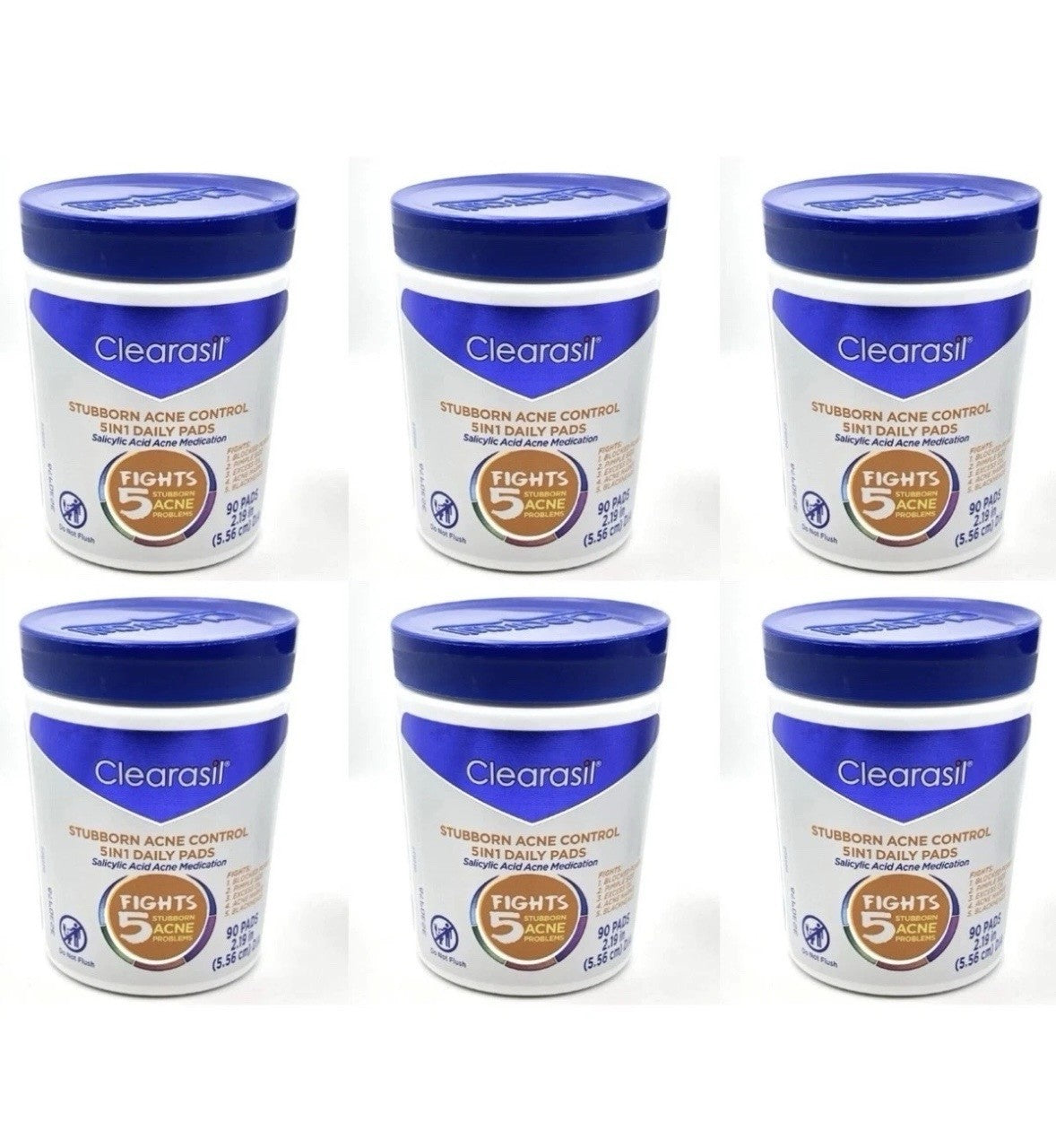6 Pack Acne-Fighting Cleansing Pads for Daily Face & stubborn Skin Care