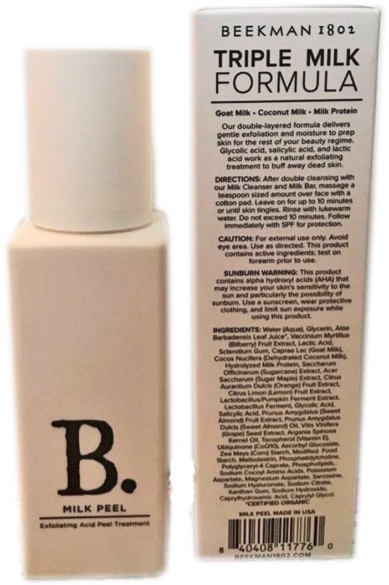 Beekman Milk Peel Exfoliating Acid Face Peel 3.38 fl oz – Glycolic/Lactic Salicylic Acid