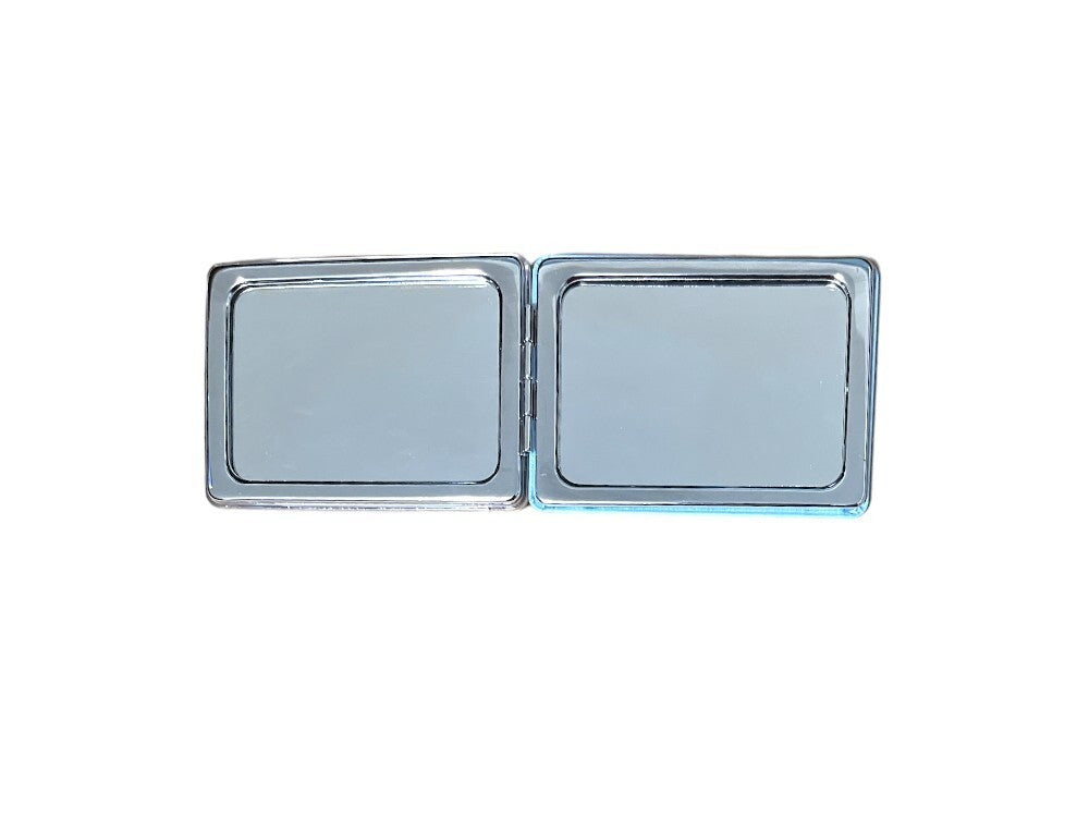 Double Compact Mirror with Glitter Paisley Pattern - Portable Makeup Mirror