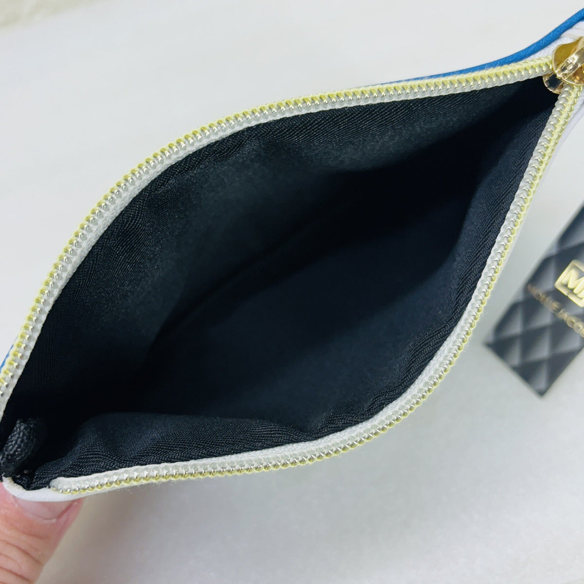 Beach Chic Cosmetic Zipper Pouch - Blue White Striped Organizer for Makeup & Toiletries