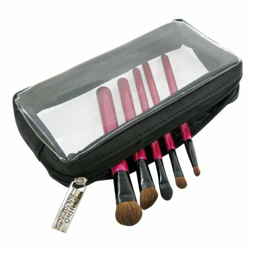 Essential Eye Makeup Set with Pink Handles and Case - Studio Basics