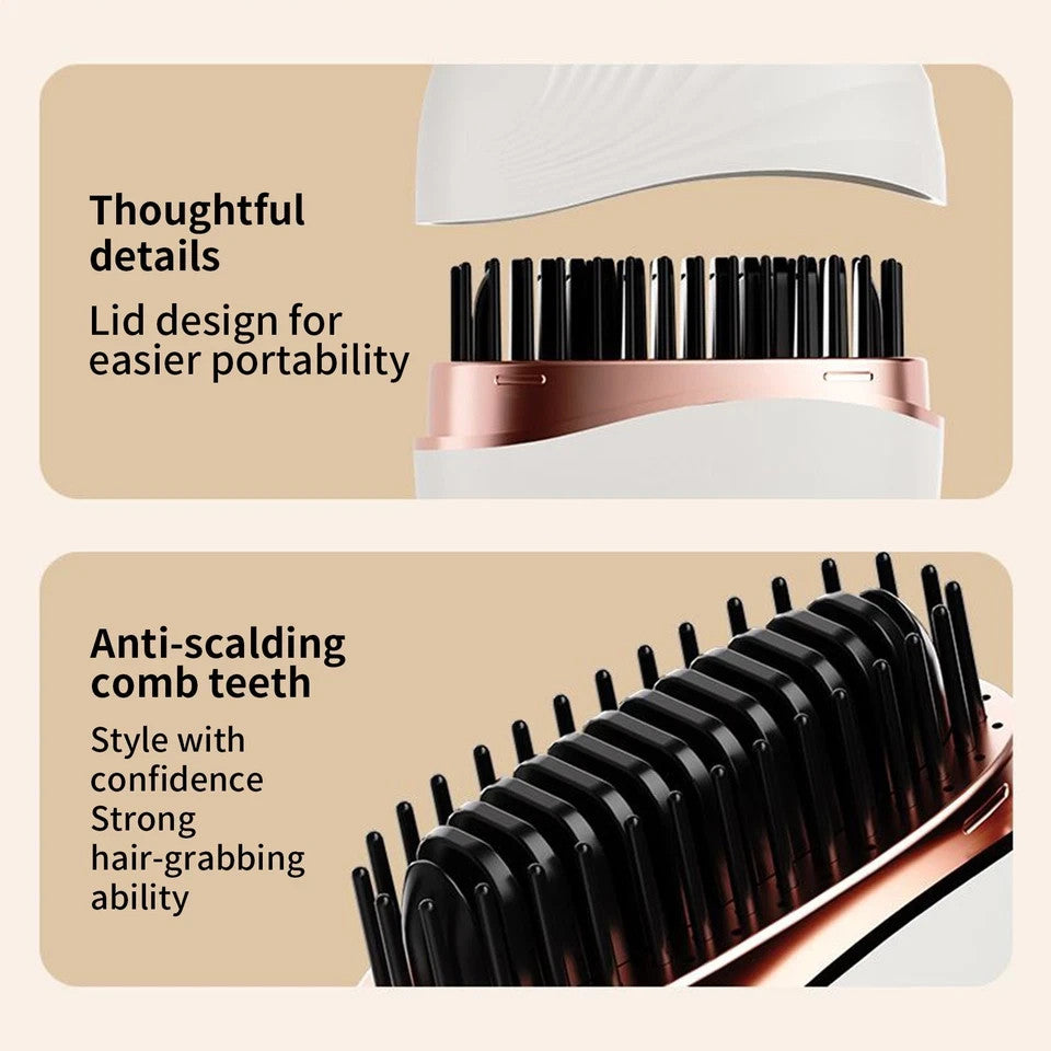 Mini Wireless Hair Straightener Comb Portable Multifunctional Styling Tool