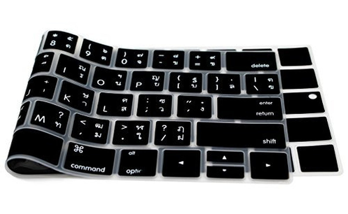 HRH Silicone Keyboard Cover for MacBook Pro with Touch Bar 13/15 Inch - Waterproof, Washable, Thai Layout