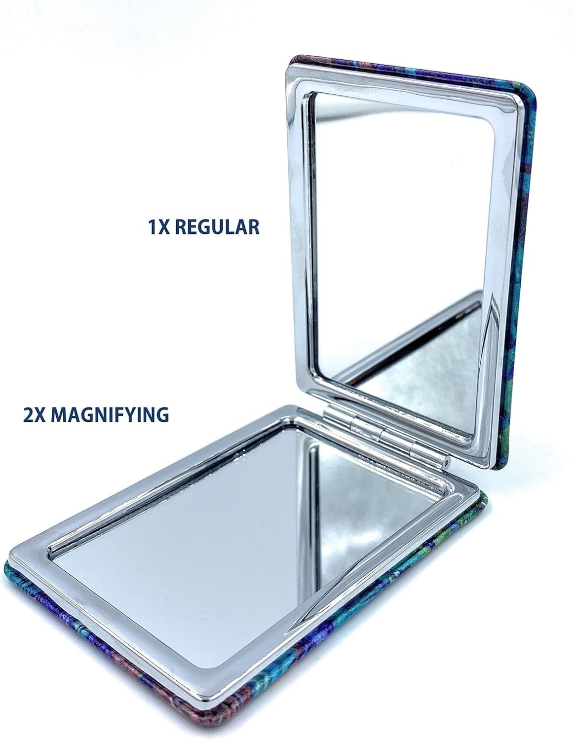 Van Gogh Style Compact Travel Mirror - Foldable with Magnification, 3.46x2.46 Inches