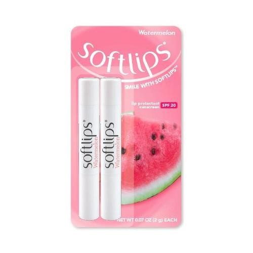 Softlips Lip Balm SPF 20 Watermelon 2 Pack - Moisturizing Sunscreen Protectant