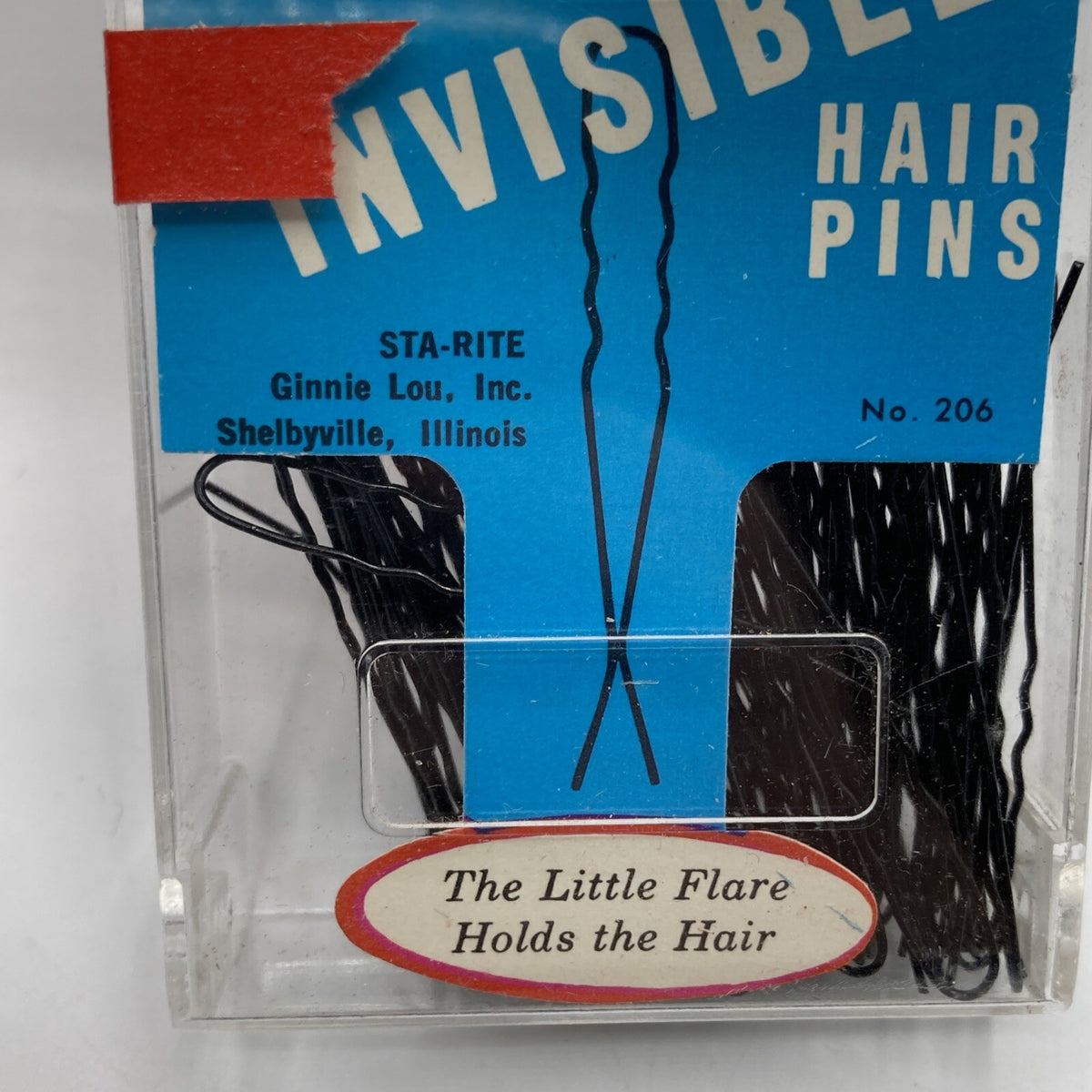 Vintage Sta-Rite Hair Pins Black Metal 400 Pcs 1 7/8" Size