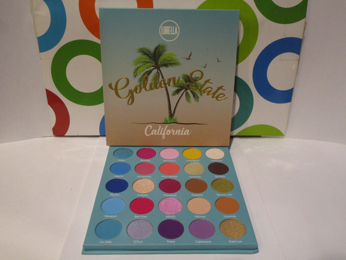 Eye Shadow Palette - Gold and California Inspired Colors, Full Size Makeup