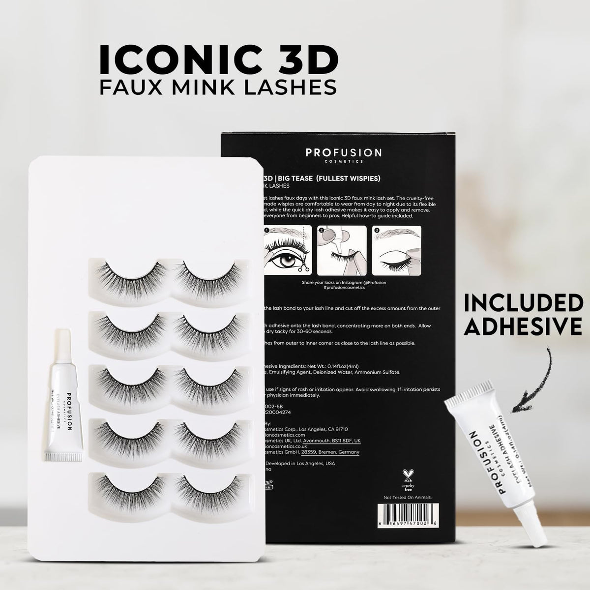 False Eyelash Set 3D Mink Effect Natural-Looking for Daily & Party Use - Big Tease