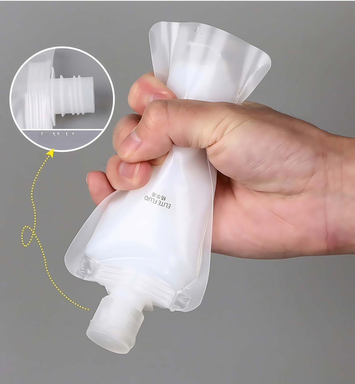 Travel Toiletry Containers Set - Refillable 100ML Stand Up Pouchs for Liquids