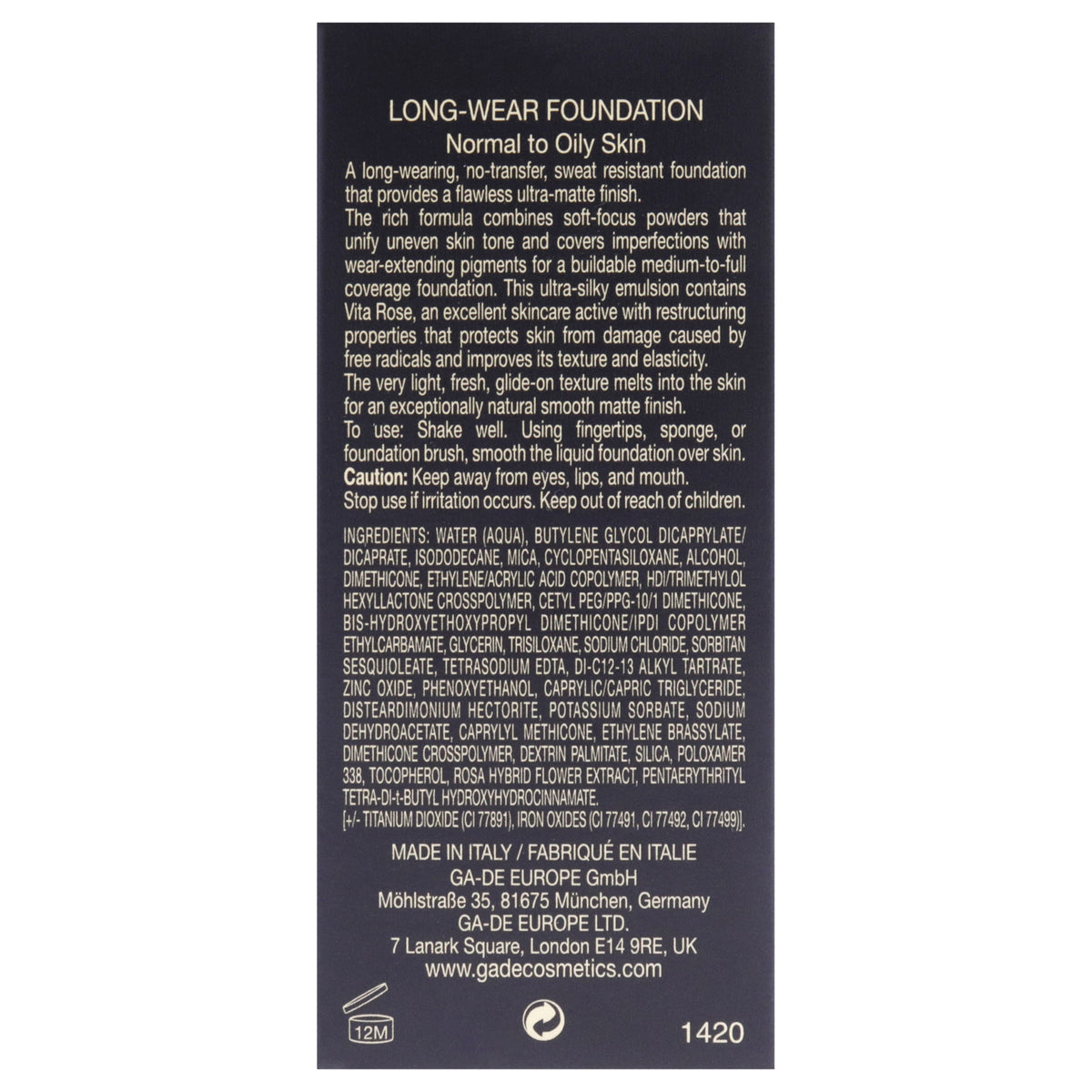 Long-Wear Foundation Chestnut 155 - Flawless Matte Finish, 1 oz