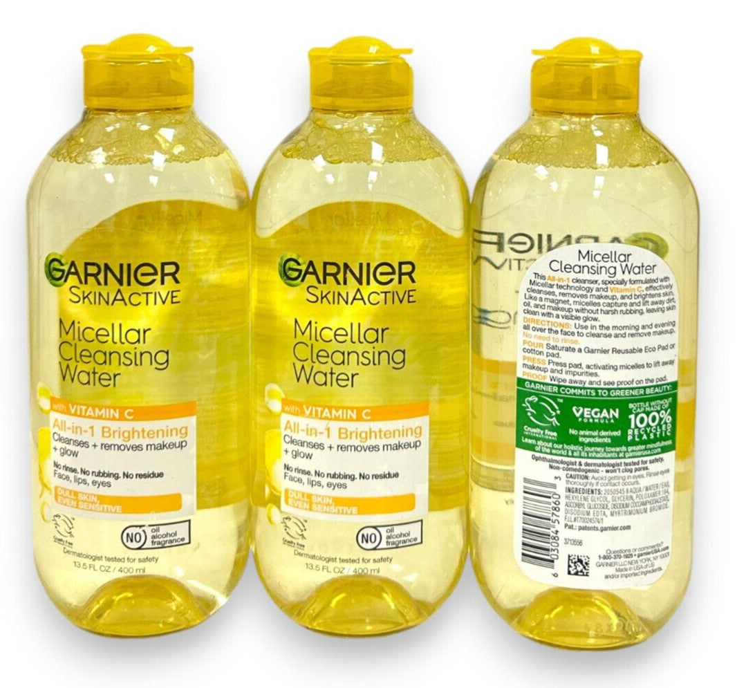 Micellar Cleansing Water with Pump Dispenser - 13.5 fl oz / 400ml, Pack of 3