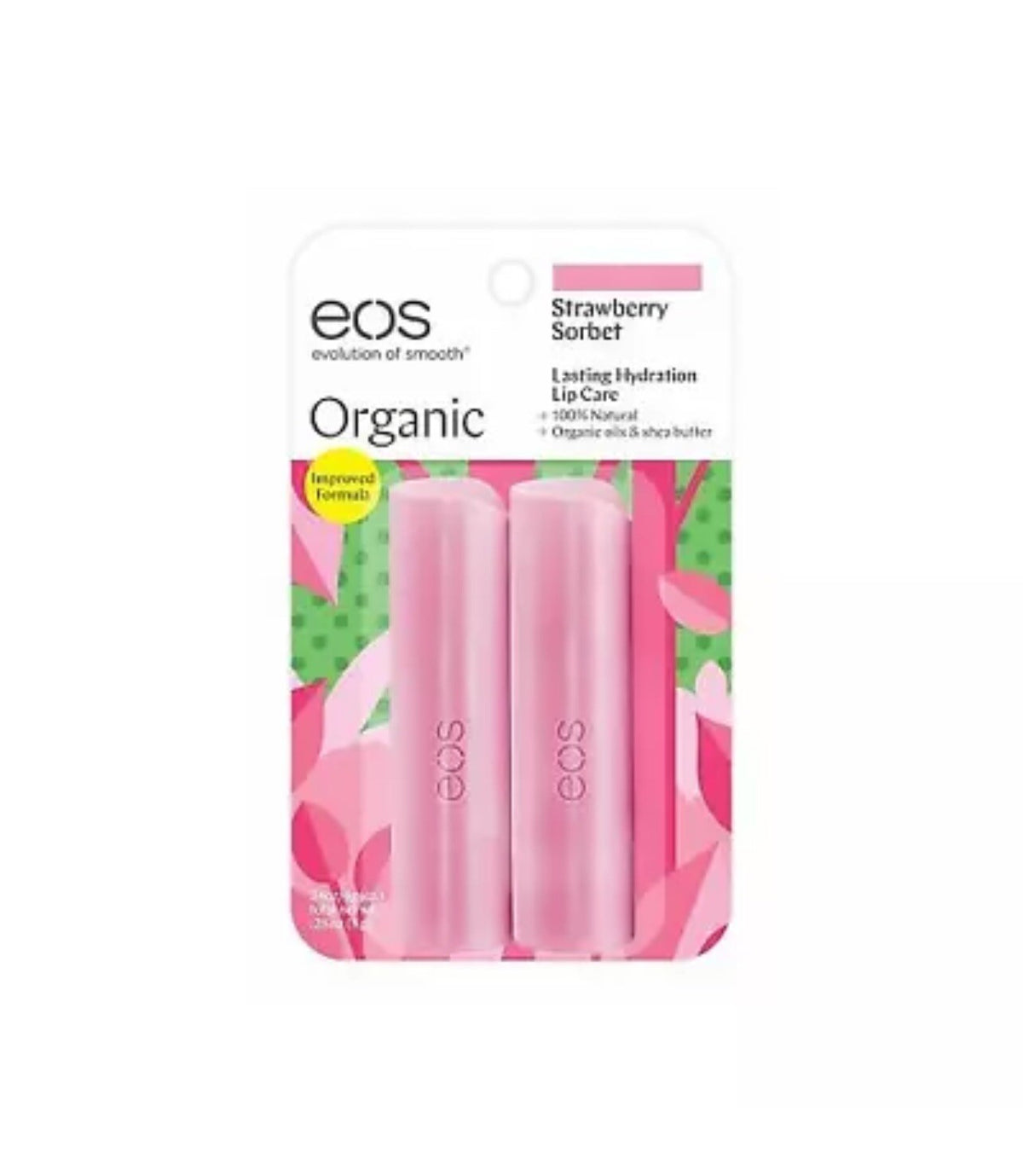 Organic Lip Balm with Shea Butter & Strawberry Sorbet - 0.14 Oz