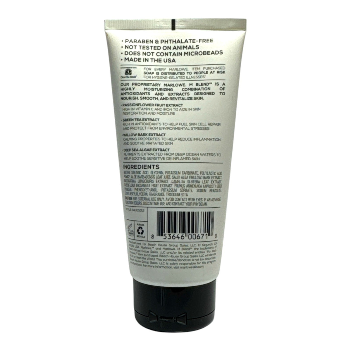 Marlowe Men's Facial Scrub No.122 (6 fl.oz./177.4ml) New