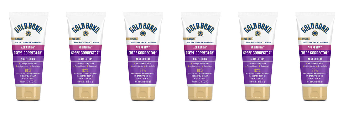 Gold Bond Age Renew Crepe Corrector Body & Face Lotion 4.3 oz - Pack of 6
