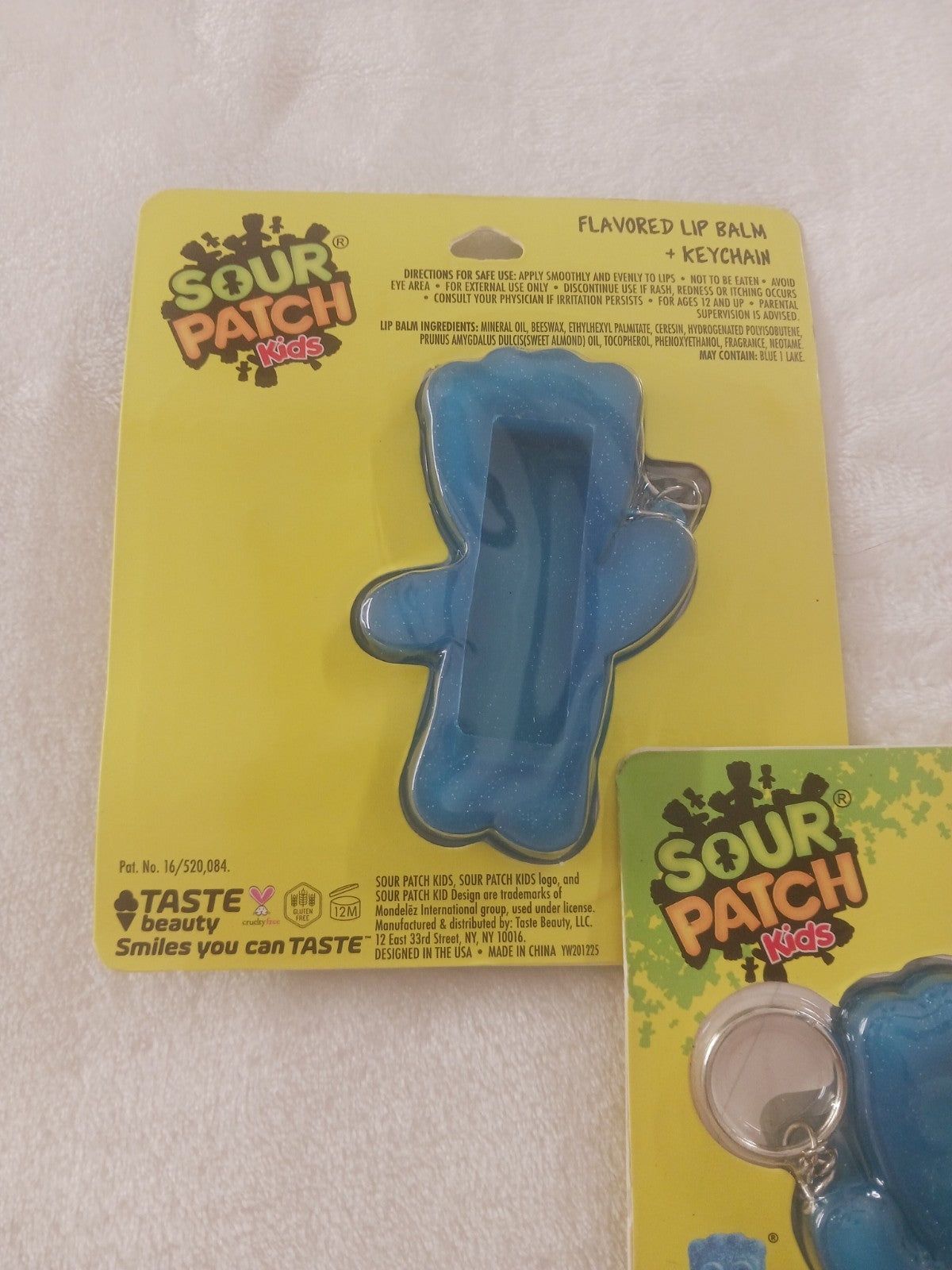 Blue Raspberry Lip Gloss & Balm with Keychain Set - Sour Patch Kids Style