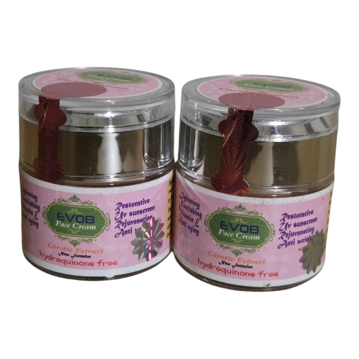 Face Moisturizer with Carrot Extract & Vitamin E - 2 Pieces, EVOB
