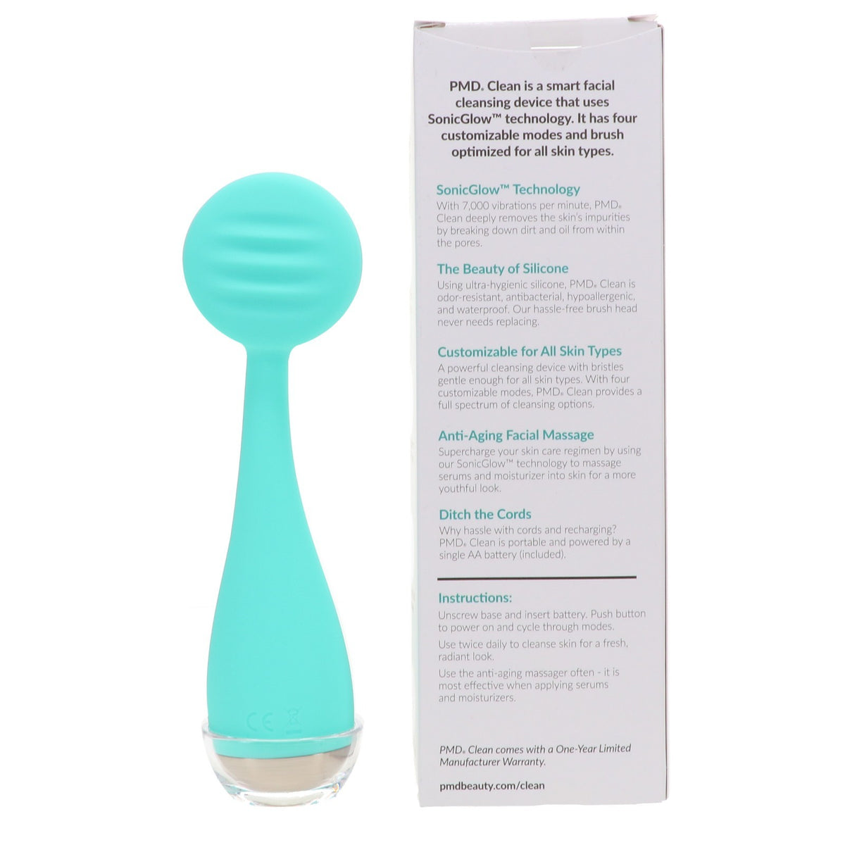 Facial Cleansing Device with Microcurrent Technology - Teal