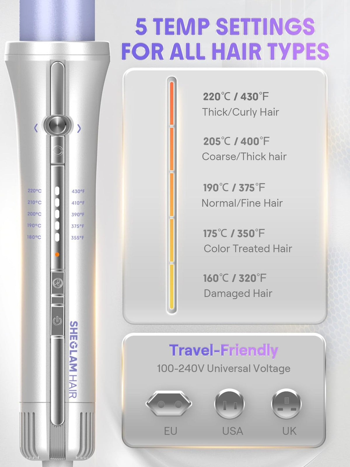 Air Curling Iron with Cool Air Technology - 1 Inch Automatic Rotating Styler