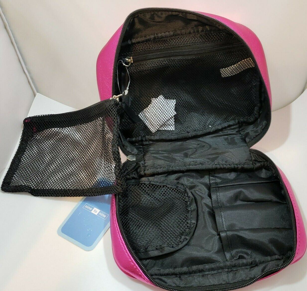 Women Makeup Bag Cosmetic Case Travel Organizer Metallic Pink