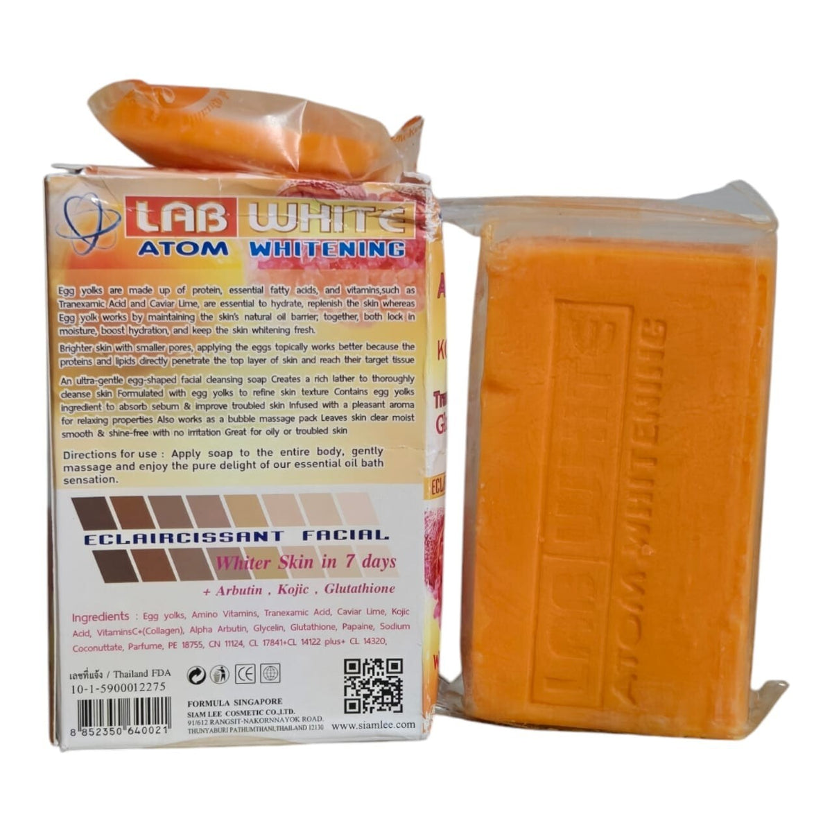 Egg Yolk Face & Body Soap - Extract L-White with Free Sample - 1 Piece