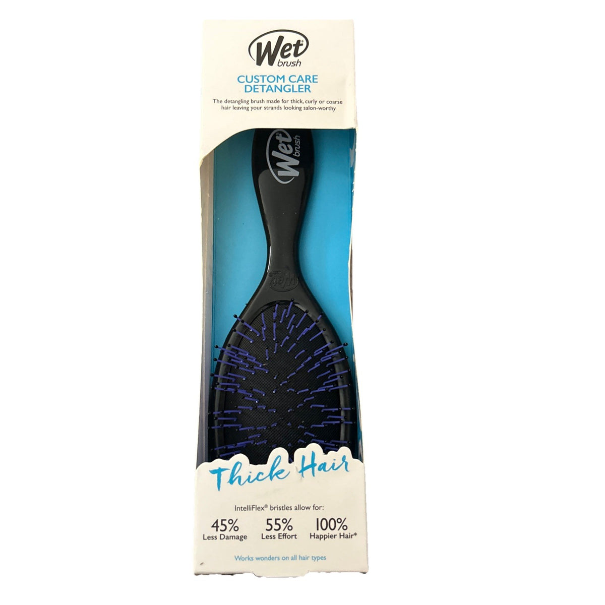 Wet Brush Thick Hair Detangling Brush with IntelliFlex Bristles - Black