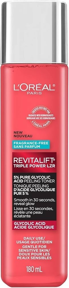 L'Oreal Revitalift Glycolic Acid Toner 6oz - Facial Peeling & Exfoliating Lotion