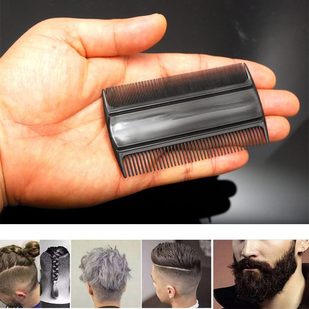 3-Pack Men's Black Hair & Beard Combs - 3.5 Inch Pocket Styling Tool