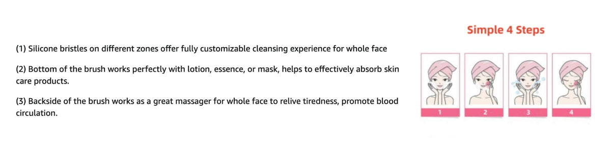 Facial Cleansing Brush Anti Aging Massager, Waterproof Silicone Skin Care Tool
