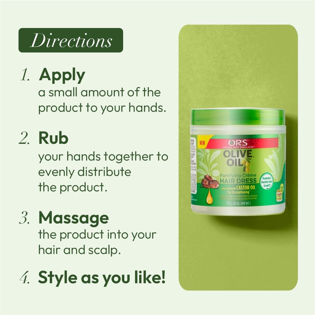 Olive Oil Fortifying Hair Cream - Nourishing Moisturizer for Dry Hair 6oz